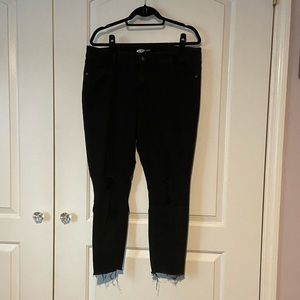 Old Navy black distressed rockstar super skinny jeans